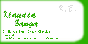 klaudia banga business card